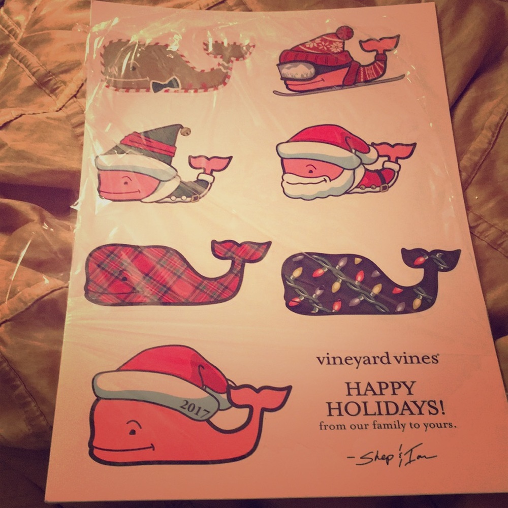 Set of vineyard vines holiday stickers